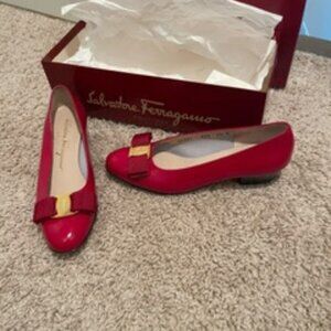 Salvatore Ferragamo Red Loafers Size 4.5